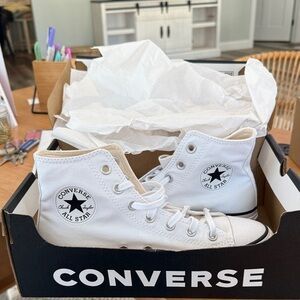 Converse All Star White Canvas High-Tops - Brand New, Never worn